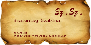 Szalontay Szabina névjegykártya